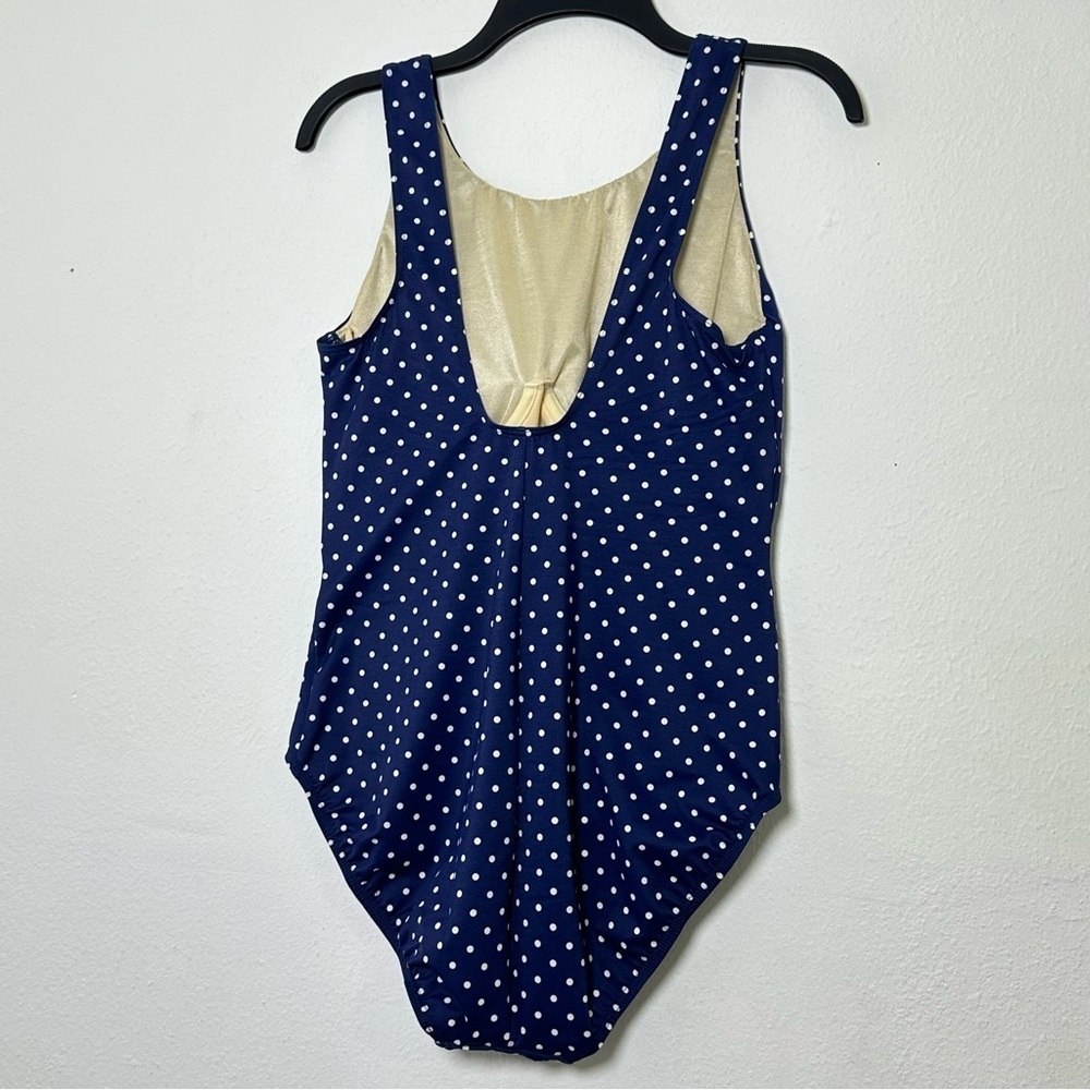 NWT Miraclesuit & Talbots Navy and White Polka Dot One Piece Swimsuit With Wire - Picture 3 of 13